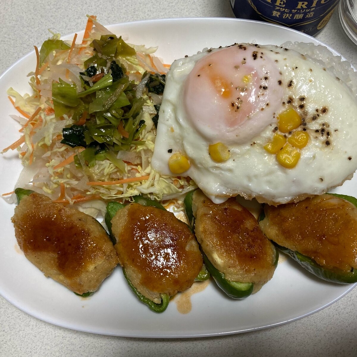 ピーマン肉詰め目玉焼き乗ライスサラダワンプレート レシピ 作り方 By ともオカンyoutuber 楽天レシピ ピーマン肉詰め目玉焼き乗ライスサラダワンプレート レシピ 作り方 By ともオカンyoutuber 楽天レシピ